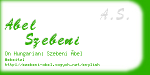 abel szebeni business card