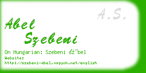 abel szebeni business card